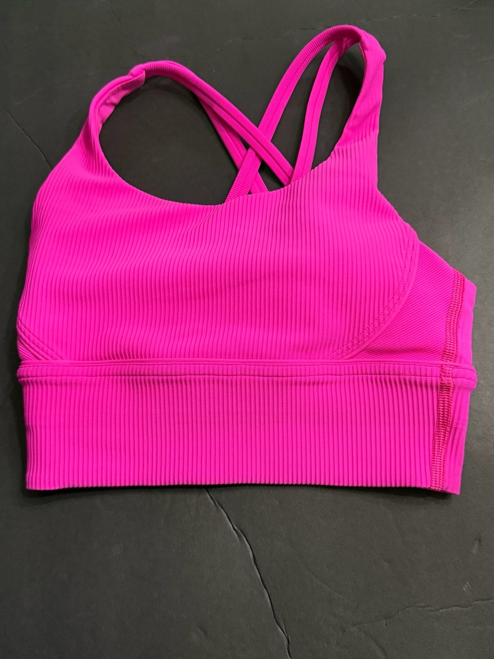 lululemon athletica Ribbed Crossback Sports Bra - Hot Pink